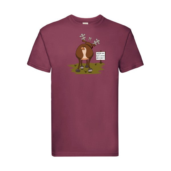 Gaz à effet de cerf Fruit of the loom 205 g/m² T-shirt/ bordeaux