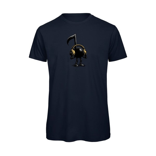 La-musique-dans-la-peau- T-shirt-musique  couleur Navy Bio