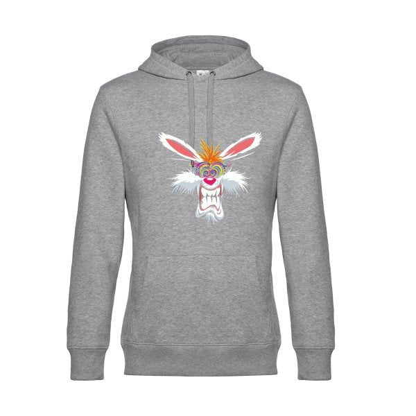 Rabbit-- Sweat à capuche original Heather Grey - RueDuTeeshirt