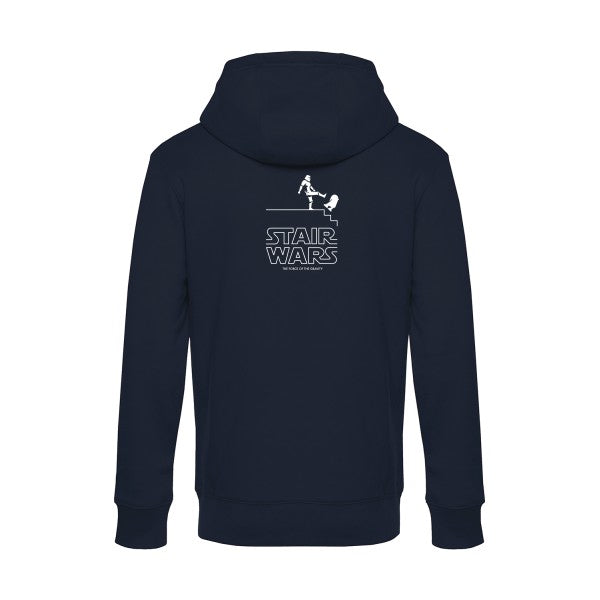 STAIR-WARS sweat shirt original Navy Blue flex Blanc impression Dos