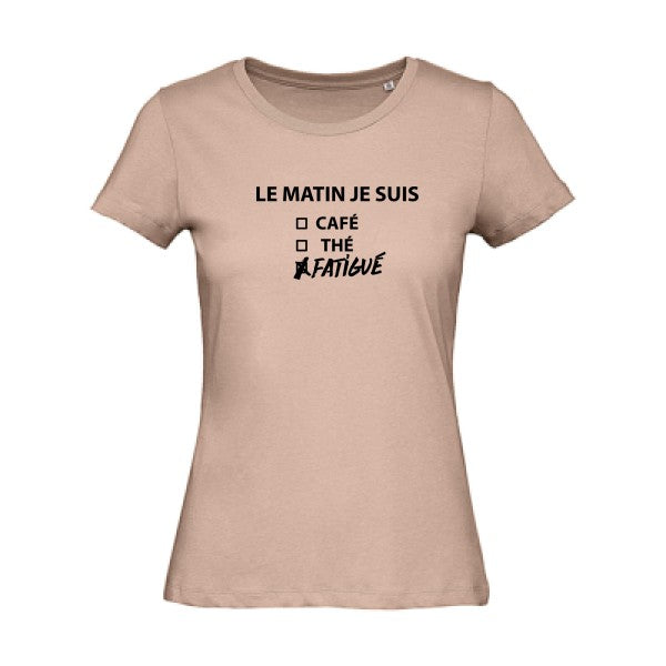 T shirt humour bio femme   femme bio|Le matin je suis... Noir 