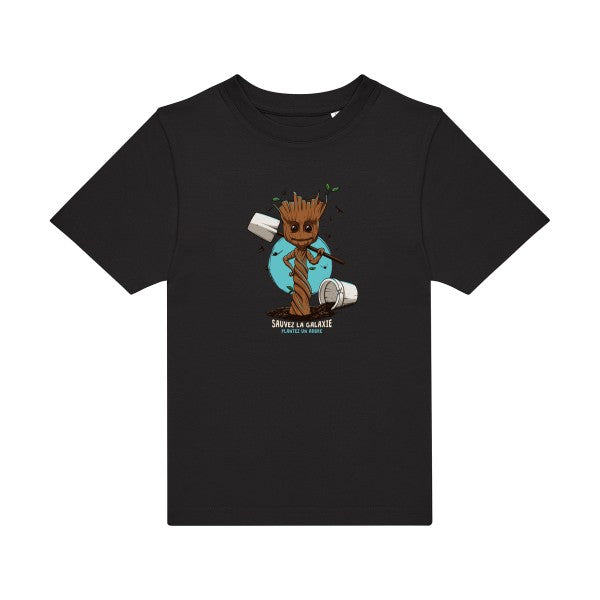 t-shirt humour enfant -Plantez-un-arbre- couleur  Black