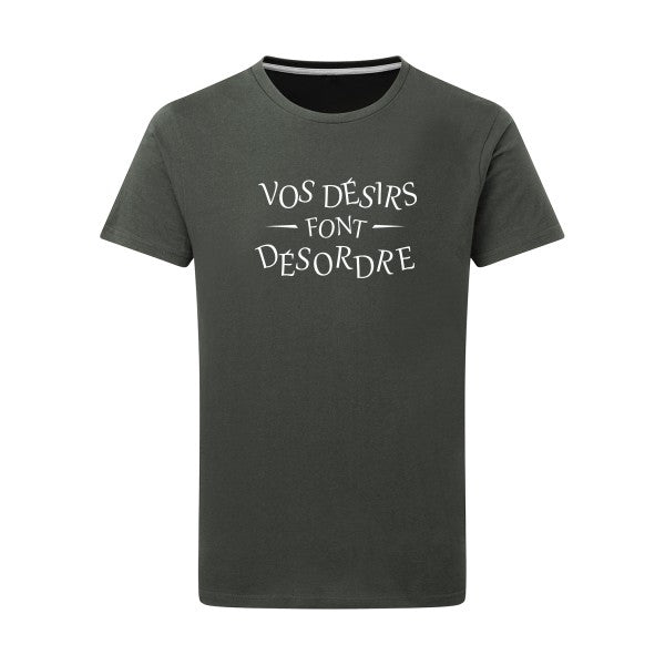 Désordre Blanc -Flex Blanc sur T-shirt SG  Charcoal  5XL