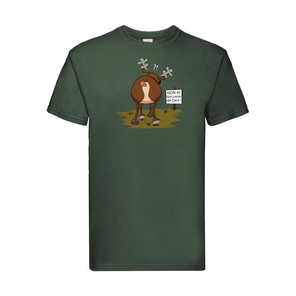 Gaz à effet de cerf Fruit of the loom 205 g/m² T-shirt/ bottle green