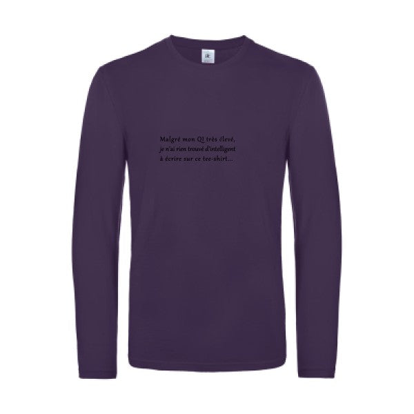 qi - t shirt- manches- longues- original- humour- Urban Purple impression Face