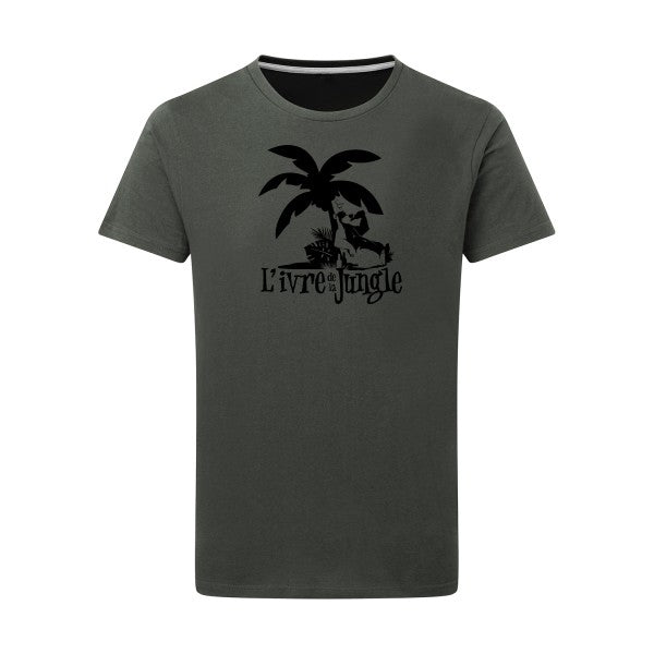 L'ivre de la jungle noir -Flex noir sur T-shirt SG  Charcoal  5XL