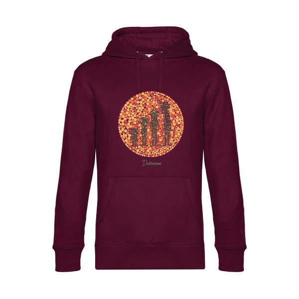 Daltonisme- Sweat à capuche original Burgundy - RueDuTeeshirt
