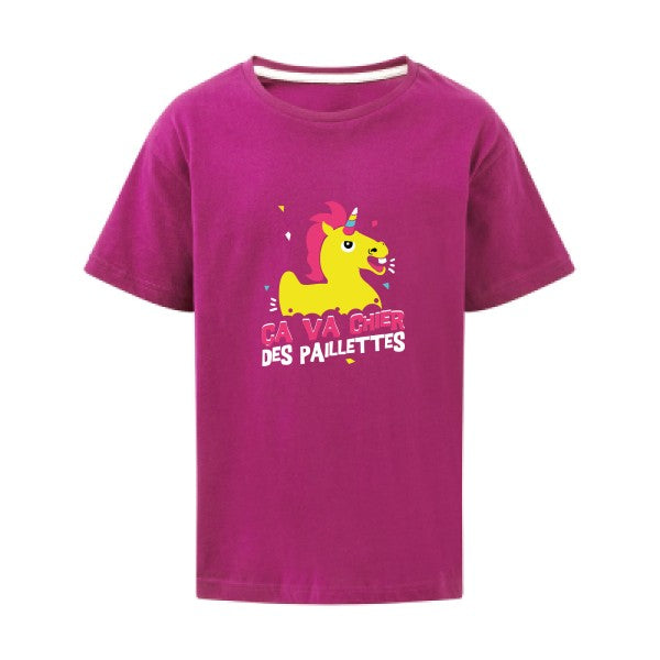 ça va chier des paillettes SG - Kids T-shirt enfant Dark Pink Taille 152 (11-12/2XL)