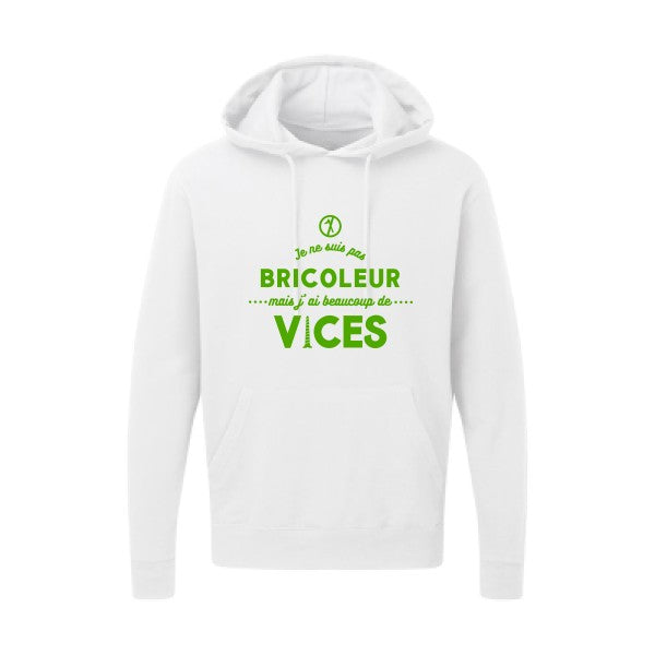 JE NE SUIS PAS BRICOLEUR Vert pomme |Sweat capuche imprimé homme