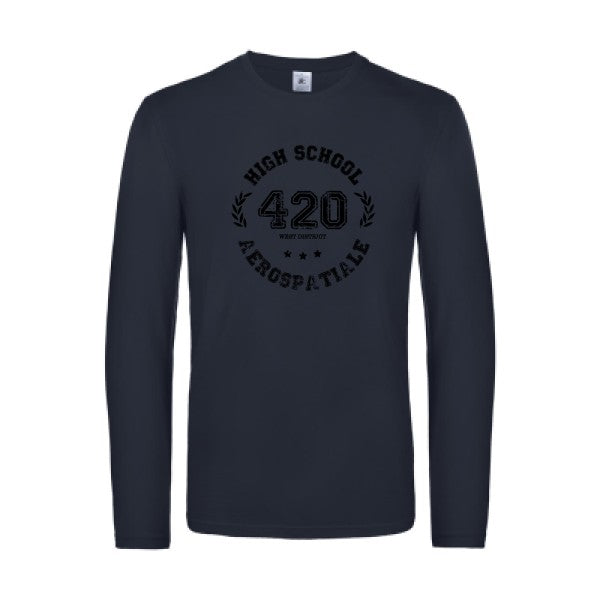 very high school - t shirt- manches- longues- original- humour- Navy impression Face