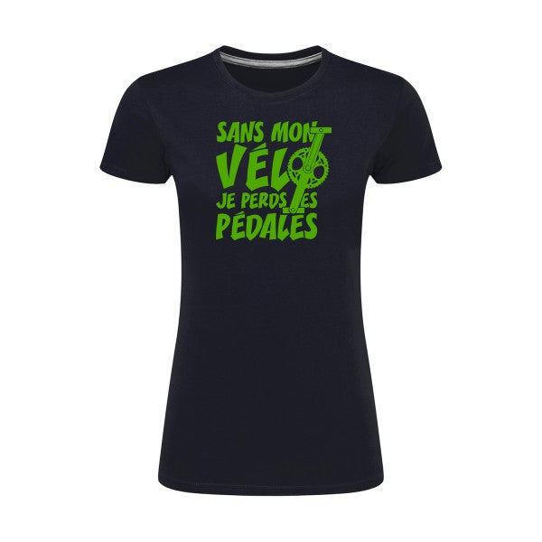 Sans mon vélo, je perds les pédales ! | Vert pomme |T shirt original femme|SG