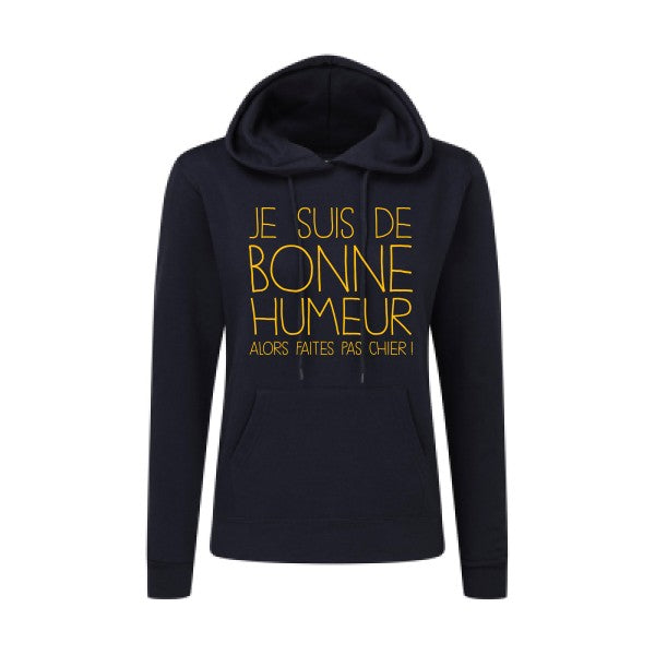 BONNE HUMEUR jaune Or |Sweat original à capuche Femme