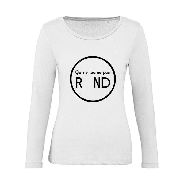 Ã§a ne tourne pas rond ! Noir |   T shirt manches longues femme|100% bio