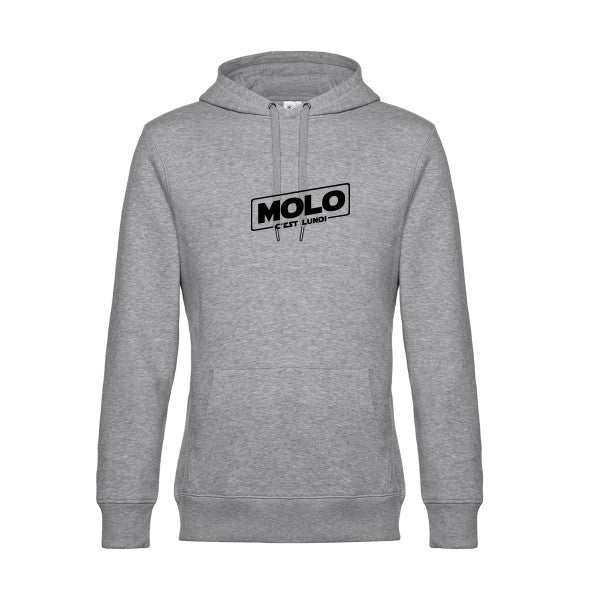 Molo-c-est-lundi sweat shirt original Heather Grey flex Noir impression Face