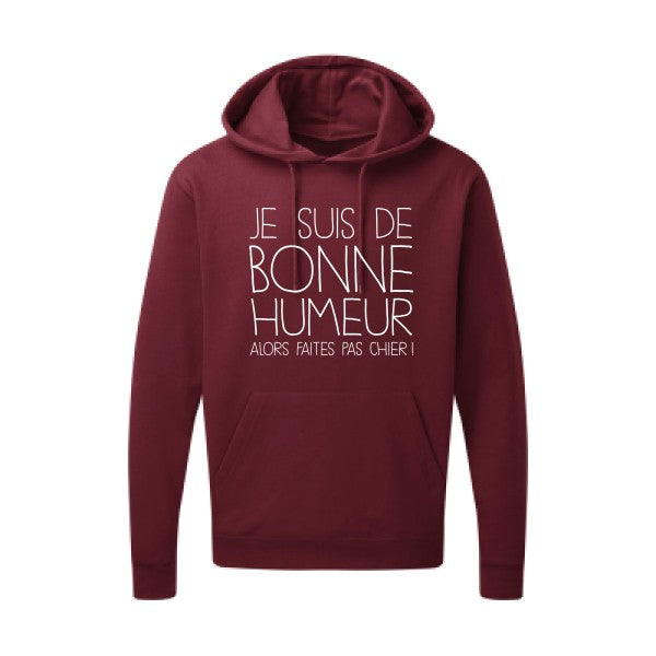 BONNE HUMEUR Blanc |Sweat capuche imprimé homme