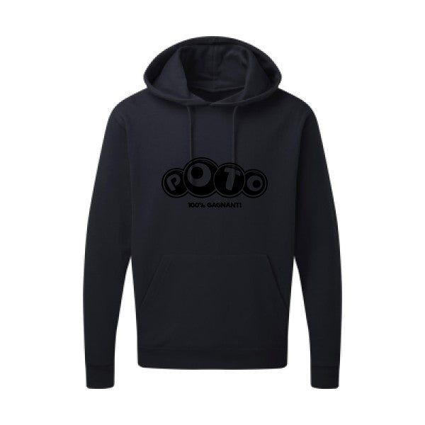 Poto Noir |Sweat capuche imprimé homme