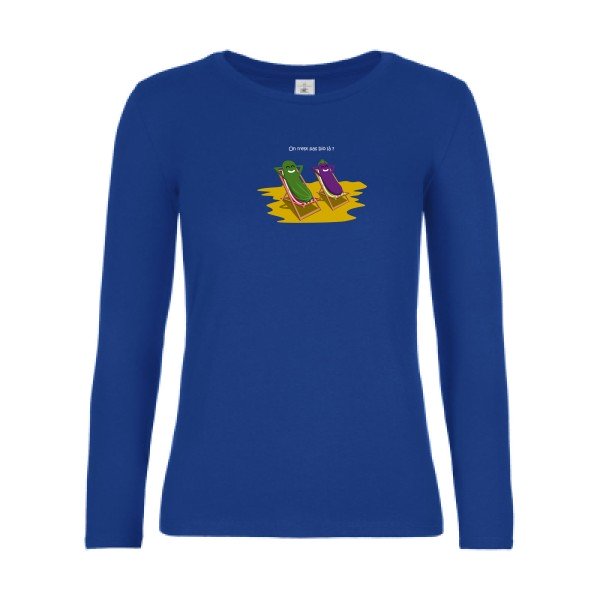 t-shirt lsl femme On-n-est-pas-bio-la-?-  Royal Blue flex 
