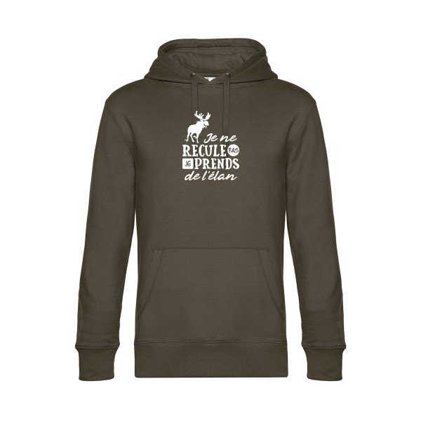 Prendre-de-l-elan sweat shirt original Khaki flex Blanc impression Face