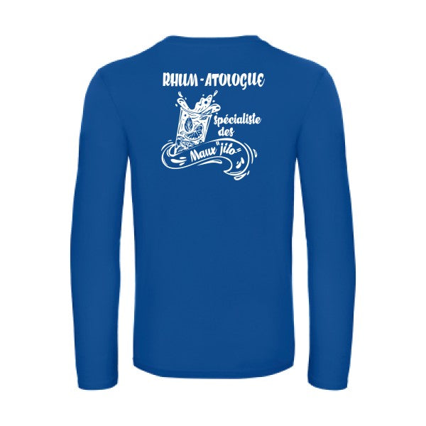 rhum atologue - t shirt- manches- longues- original- humour- Royal Blue impression Dos