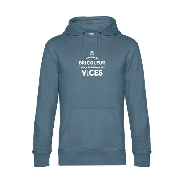 JE-NE-SUIS-PAS-BRICOLEUR sweat shirt original nordic blue flex Blanc impression Face