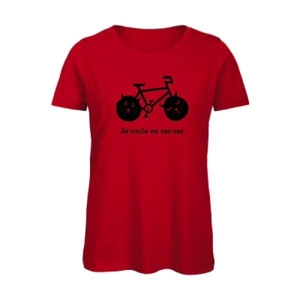 T shirt humour bio femme   femme bio|cat-cat bike Noir 