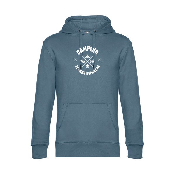 CAMPEUR... sweat shirt original nordic blue flex Blanc impression Face