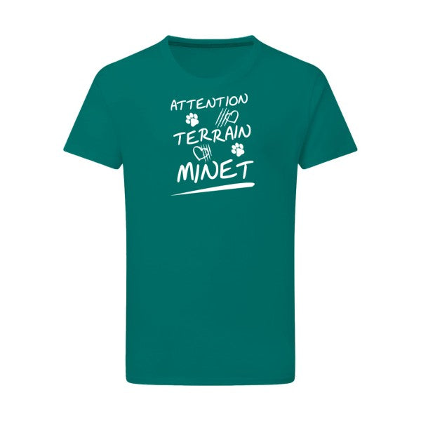 Attention Terrain Minet - Flex Blanc Tshirt original Emerald Green  2XL