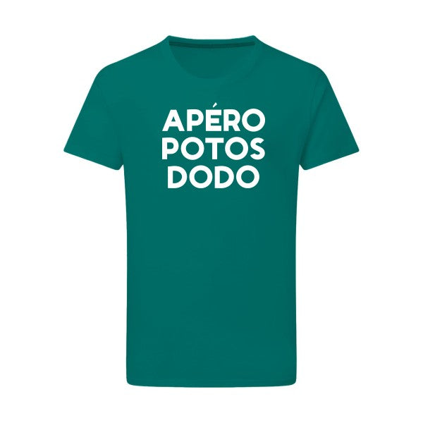 Apéro Potos Dodo  - Flex Blanc Tshirt original Emerald Green  2XL