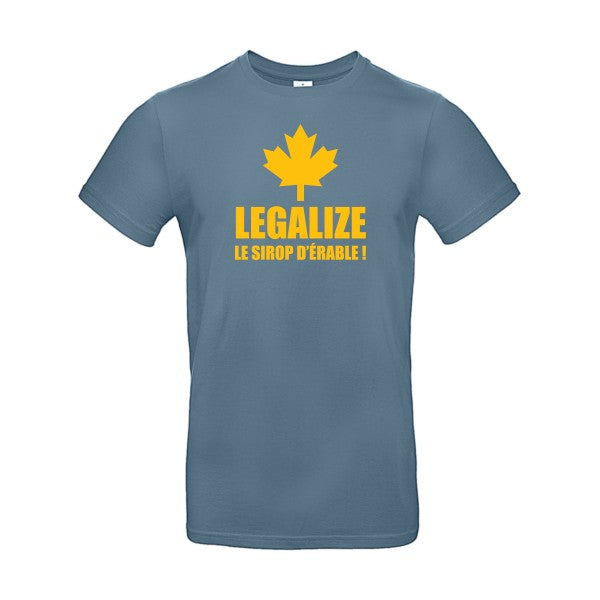 Legalize le sirop d'érableFlex jaune or- T-shirt E190|Stone Blue||2XL