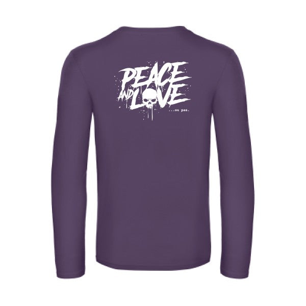 peace or no peace - t shirt- manches- longues- original- humour- Urban Purple impression Dos