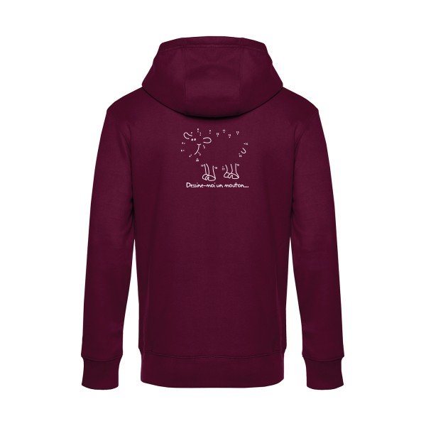 Dessine-moi-un-mouton sweat shirt original Burgundy flex Blanc impression Dos