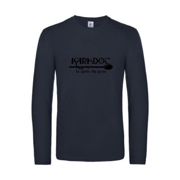 karadoc - t shirt- manches- longues- original- humour- Navy impression Face