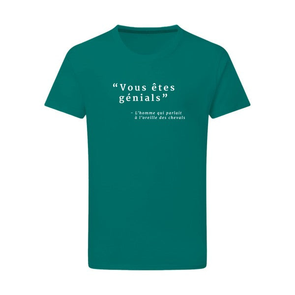 Vous êtes génials Blanc -Flex Blanc sur T-shirt SG  Emerald Green  2XL