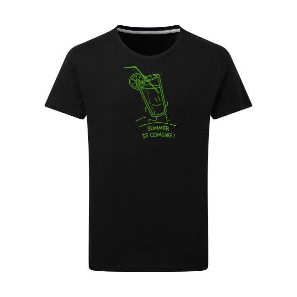 Summer is coming ! vert pomme -Flex vert pomme sur T-shirt SG  Dark Black  4XL