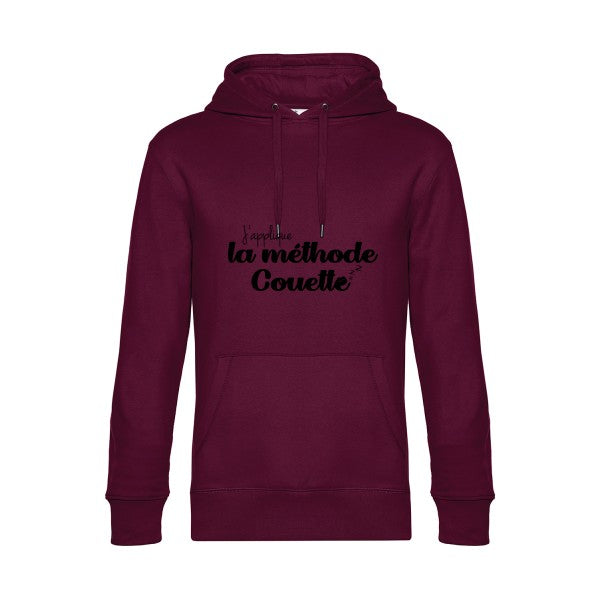 La-methode-Couette sweat shirt original Burgundy flex Noir impression Face