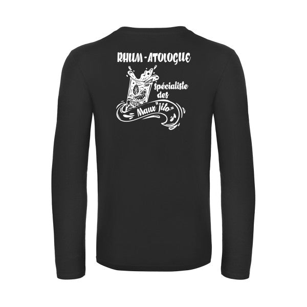 rhum atologue - t shirt- manches- longues- original- humour- Black impression Dos