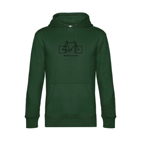 I-believe-I-can-ride sweat shirt original Bottle Green flex Noir impression Face