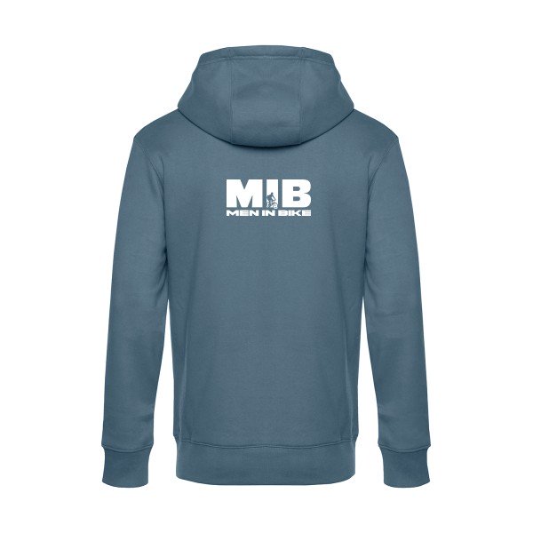 MEN-IN-BIKE sweat shirt original nordic blue flex Blanc impression Dos