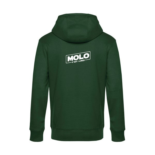 Molo-c-est-lundi sweat shirt original Bottle Green flex Blanc impression Dos