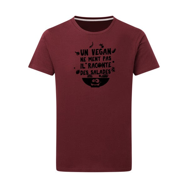 Un vegan ne ment pas noir -Flex noir sur T-shirt SG  Burgundy  2XL