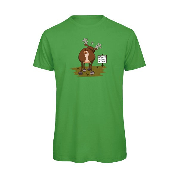 T-shirt humour original Gaz A Effet De Cerf T Shirt couleur Real Green
