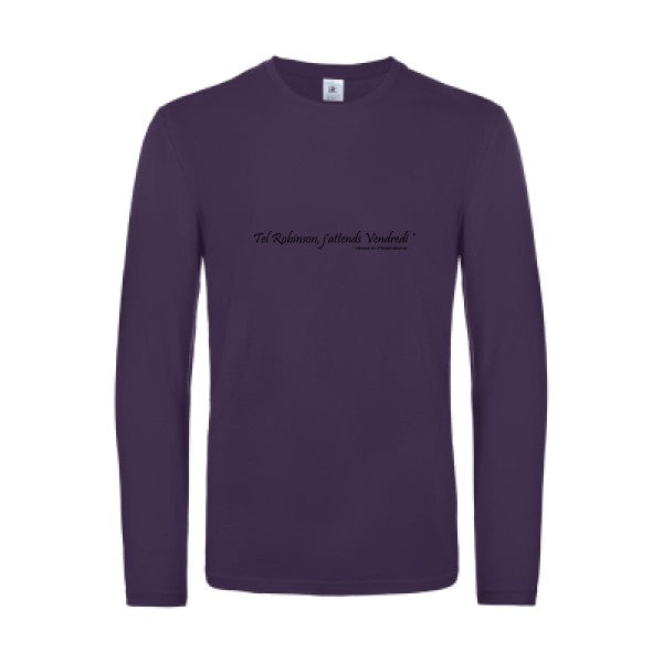 yes vendredi  - t shirt- manches- longues- original- humour- Urban Purple impression Face