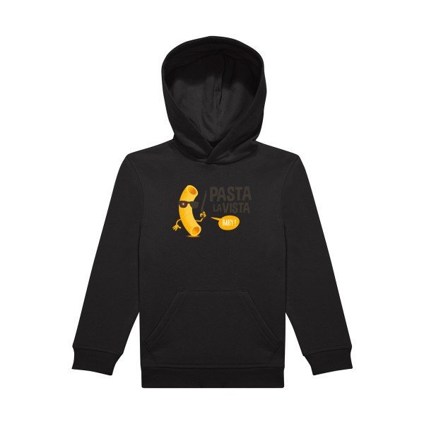 sweat capuche enfant Black Pasta-la-vista