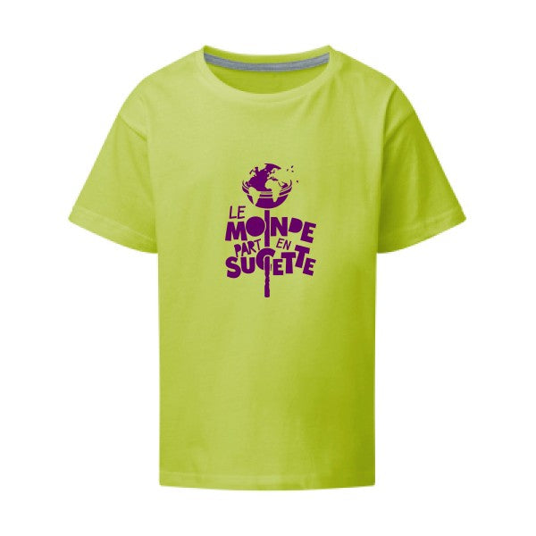 Le Monde part en Sucette Flex Violet SG - Kids T-shirt enfant Lime Taille 152 (11-12/2XL)