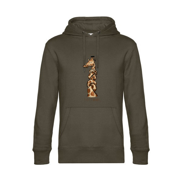 1-tete-2-noeuds- Sweat à capuche original Khaki - RueDuTeeshirt