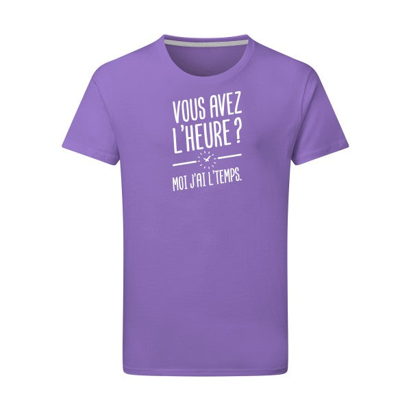 Vous avez l'heure? Moi j'ai l'temps. - Flex Blanc Tshirt original Aster Purple  2XL