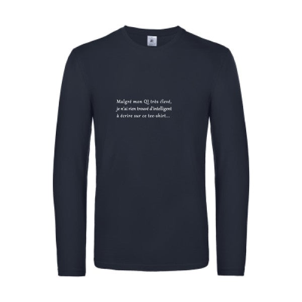 qi - t shirt- manches- longues- original- humour- Navy impression Face