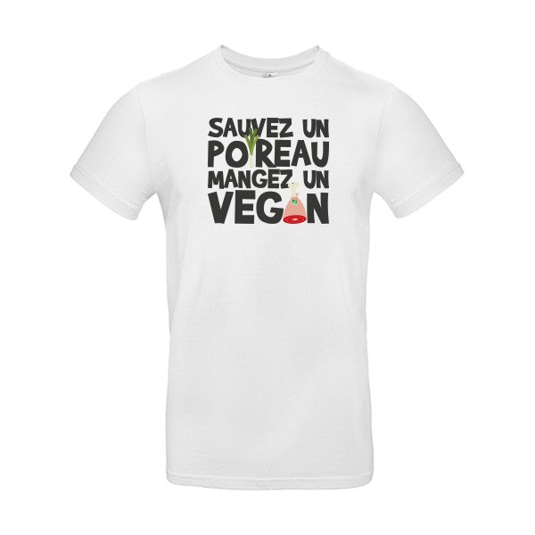 T-shirt humour original Vegan Poireau T Shirt couleur White