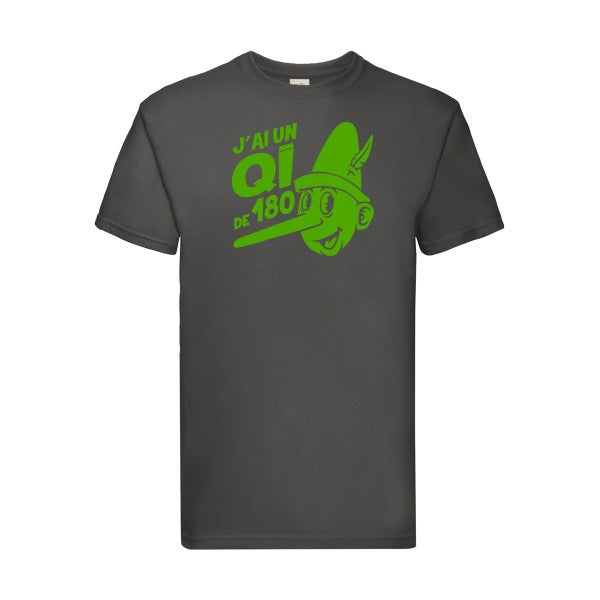 T-shirt|Quotient intellectuel |Vert pomme|Fruit of the loom 205  G