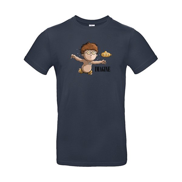 T-shirt humour original imagine T Shirt couleur Navy